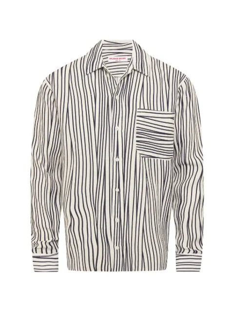 Orlebar Brown Grasmoor crossover-stripe shirt Neutrals 282456