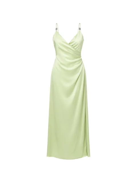 Hanita wrap-design crystal-embellished dress Green HV38354610LIMECREAM