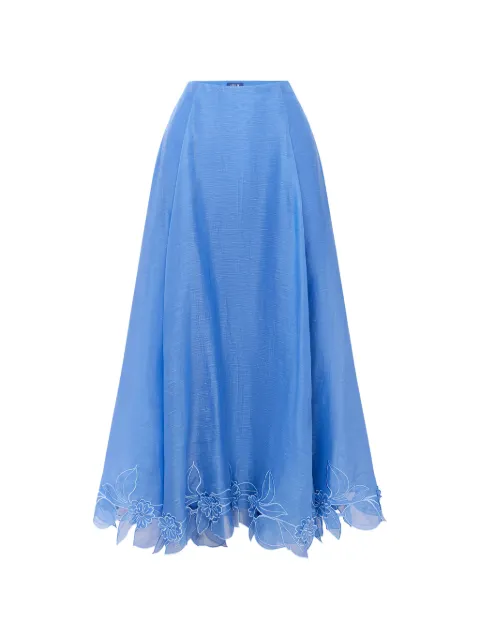 Leo Lin Leila appliqué midi skirt Blue LLPF260412