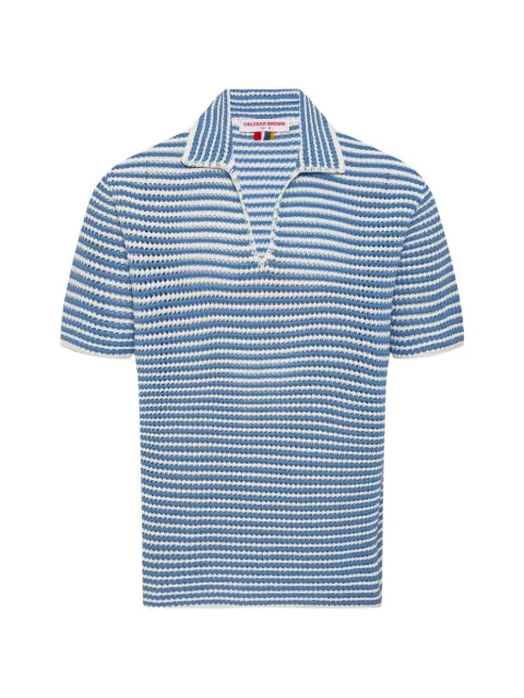 Orlebar Brown Batten stripe-knit T-Shirt Blue 282441