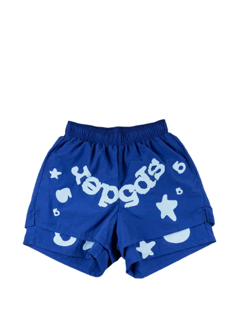 SP5DER Beluga logo-print shorts Blue SP5DER437