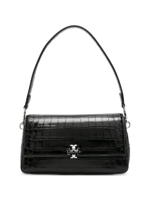 Tory Burch Charlie croc-embossed shoulder bag Black 183522