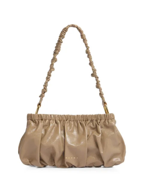 Marni crinkled gathered shoulder bag Neutrals SBMP0297U0P9294