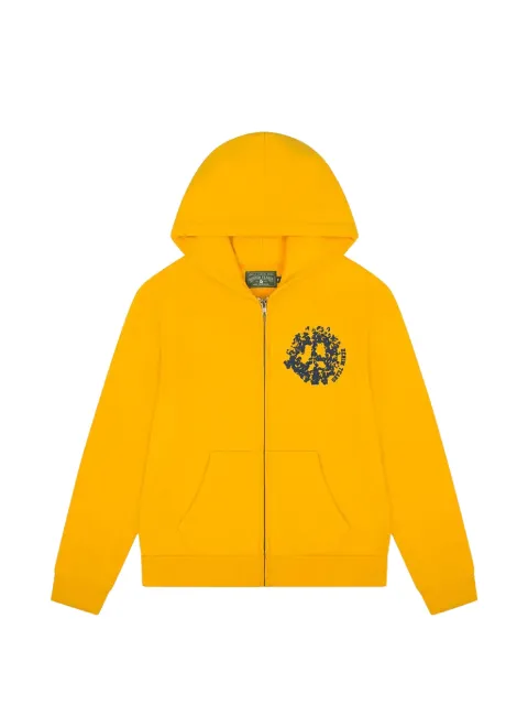 Denim Tears graphic-print zip-up hoodie Yellow DT647