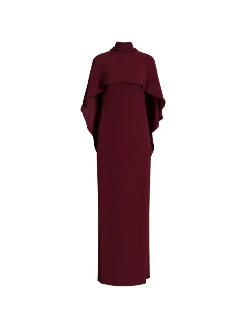 Alberta Ferretti cape-detail high-neck maxi dress Red AEF262UA04086627
