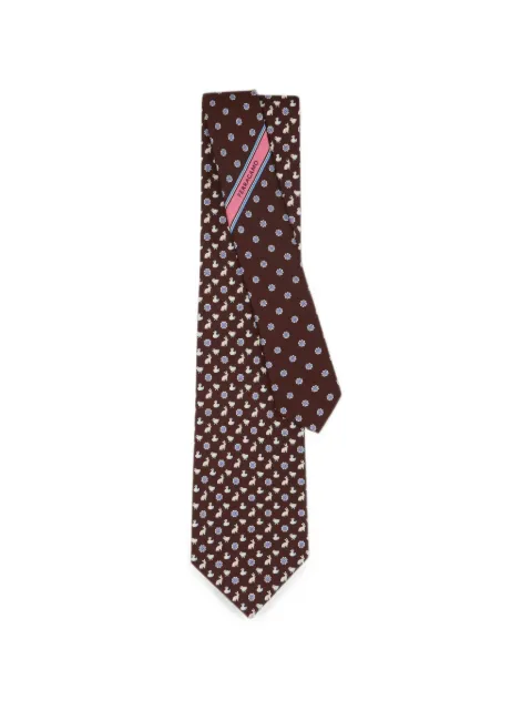 Ferragamo animal-print tie Brown 794640