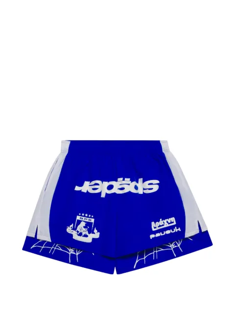 SP5DER double-layer logo-print shorts Blue SP5DER571