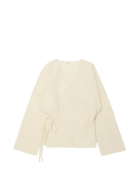 TAIGA TAKAHASHI Samue wrap-style cardigan Neutrals TW26AW514014