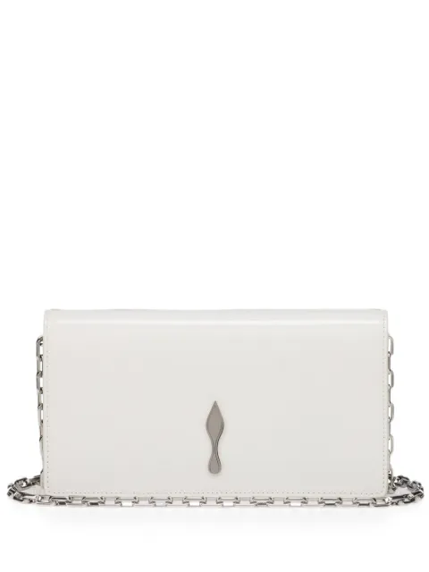 Christian Louboutin Bettina patent-leather clutch bag White 1265080CM3S