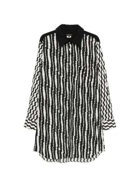 Comme des Garçons Homme Plus abstract-print long-line shirt White PQB027051