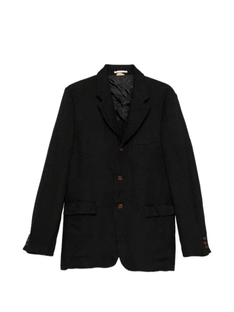 Comme des Garçons Homme Plus diagonal-stripe notched-lapels jacket Black PQJ047051