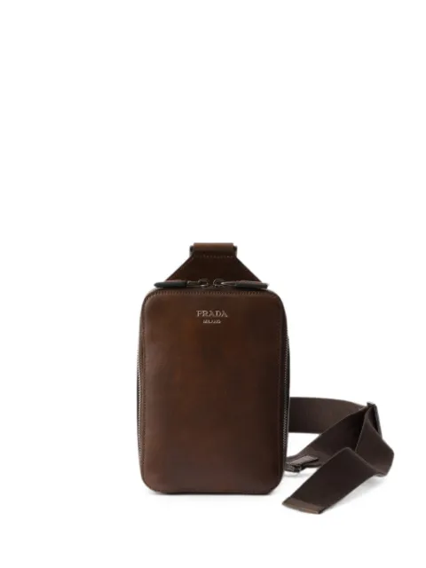 Prada Brique antiqued leather bag Brown 2VZ106VNOO2ZQ6