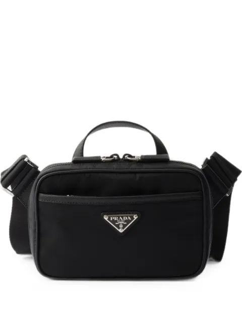 Prada Re-Nylon and Saffiano leather shoulder bag Black 2VH209VOOO2DMH