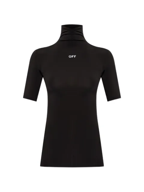 Off-White logo-embroidered high-neck top Black 2FA00629TW003