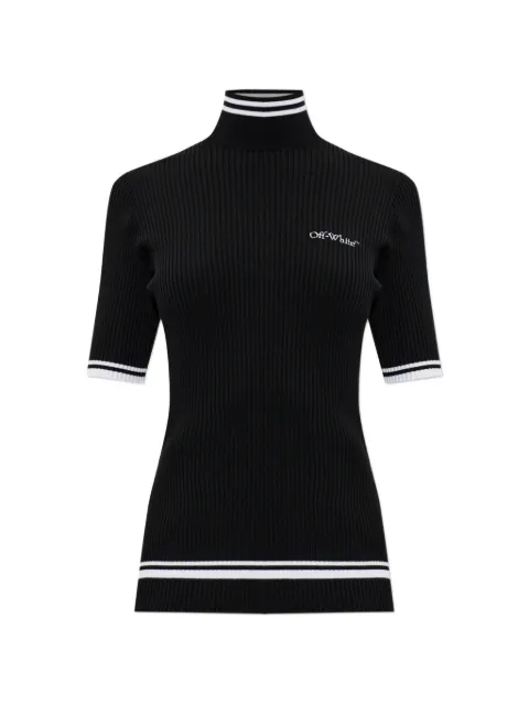 Off-White ribbed-knit logo-embroidered sweater Black 2FU00528TW003