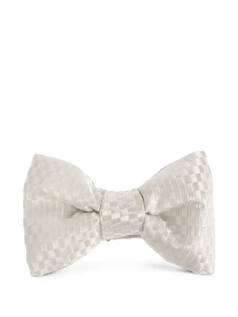 TOM FORD check-pattern silk bow tie White SRM003S0366