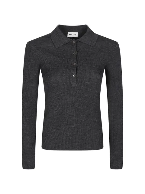 P.A.R.O.S.H. ribbed-knit polo shirt Grey LONGD540508