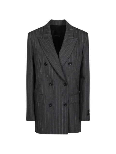 PINKO double-breasted check jacket Grey 105617A3FF