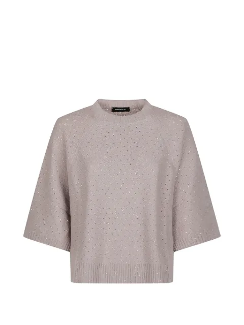 Fabiana Filippi sequin-embellished perforated sweater Neutrals MAD216F0670000M284
