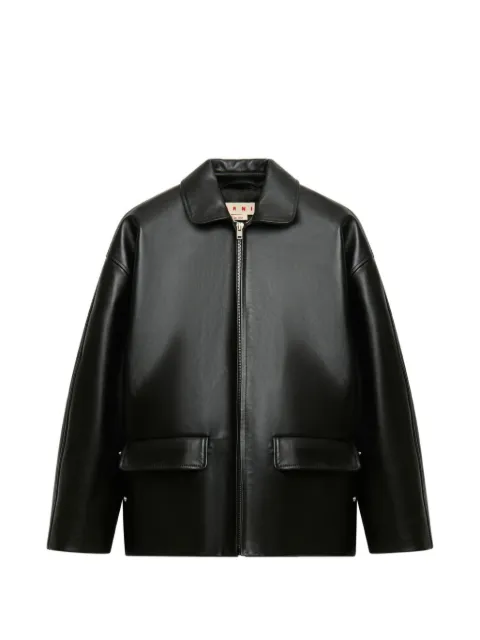 Marni zip-up leather jacket Black JKMX0411UWULV895