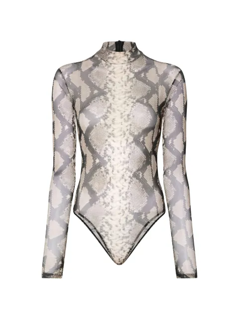 LAPOINTE snake-print mock-neck bodysuit Neutrals R2265029ONP