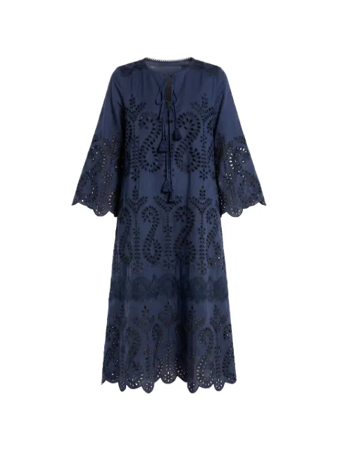Christy Lynn Norah embroidered eyelet midi dress Blue CLD751F58IE
