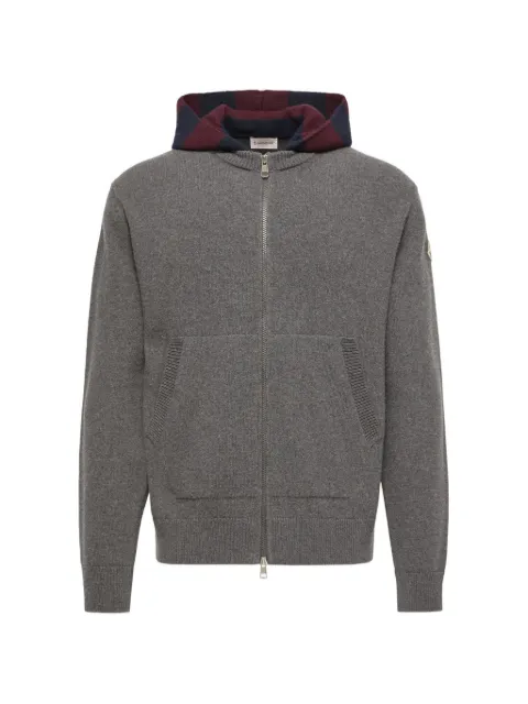 Moncler zip-up striped hoodie Grey L20919B00005M4281