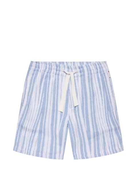 Orlebar Brown Trevone towelling stripe-print shorts Blue 282513