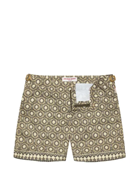 Orlebar Brown Bulldog Passetto geometric-print swim shorts Green 282430