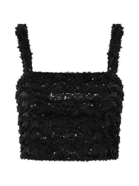 Elie Saab sequin-embellished cropped top Black TO337NS26PCH01