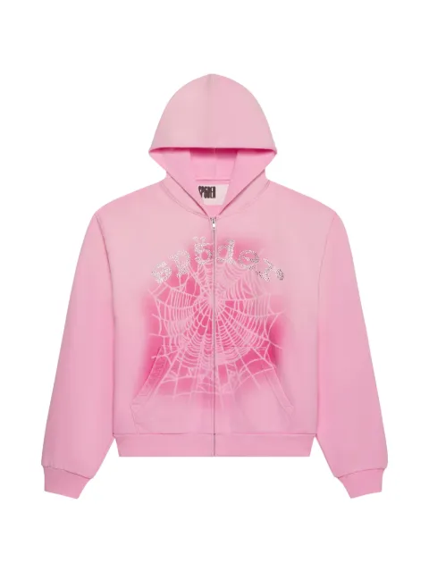 SP5DER OG Web V2 spray-print hoodie Pink SP5DER572