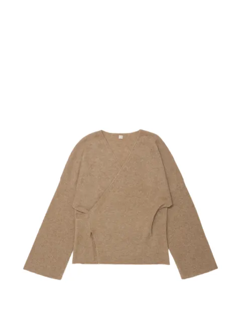 TAIGA TAKAHASHI wrap-style cashmere sweater Brown TW26AW513