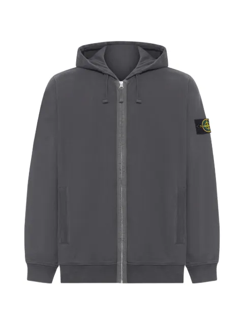 Stone Island logo-patch zip-up hoodie Grey L2S156100067S0A20