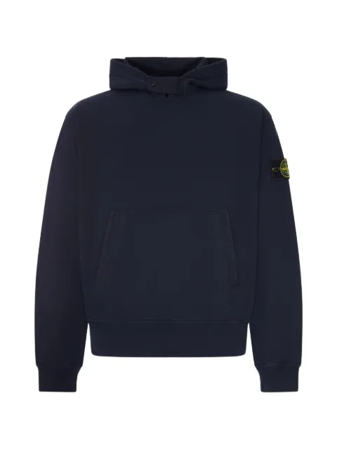 Stone Island logo-patch long-sleeve hoodie Blue L2S156100023S0A20