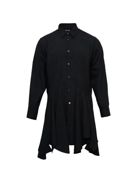 Comme des Garçons Homme Plus pleated asymmetric-hem shirt Black PQB003