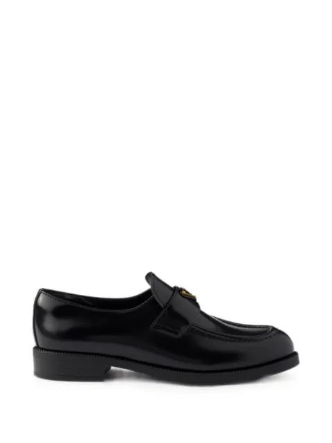 Prada triangle-logo leather loafers Black 1D329NFDX25055