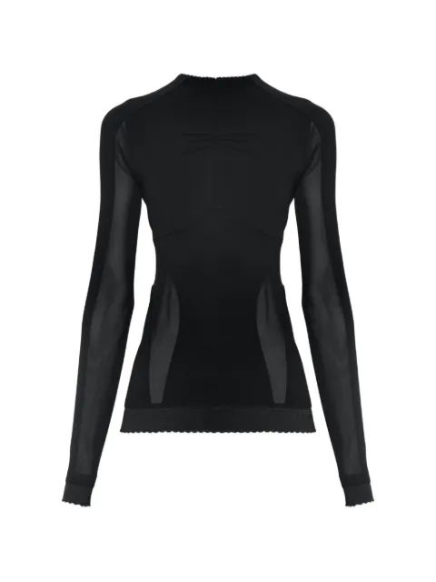 The Attico sheer-panelled long-sleeve top Black 261WCI00039MIX115AA