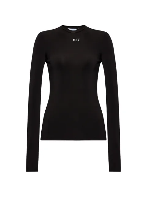Off-White logo-print long-sleeve top Black 2FB00647TW003