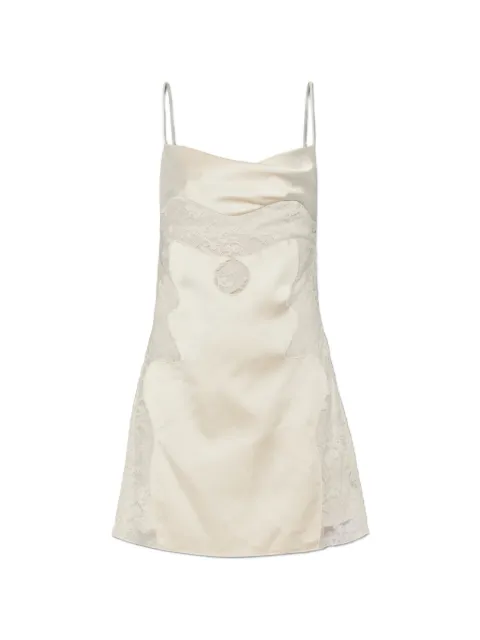 Off-White lace-insert satin dress Neutrals 2FU00115TW220