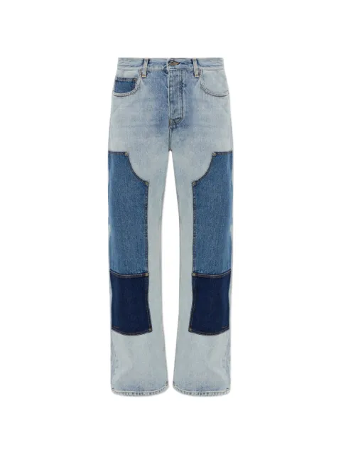 Off-White patchwork straight-leg jeans Blue 2FM00583BW441