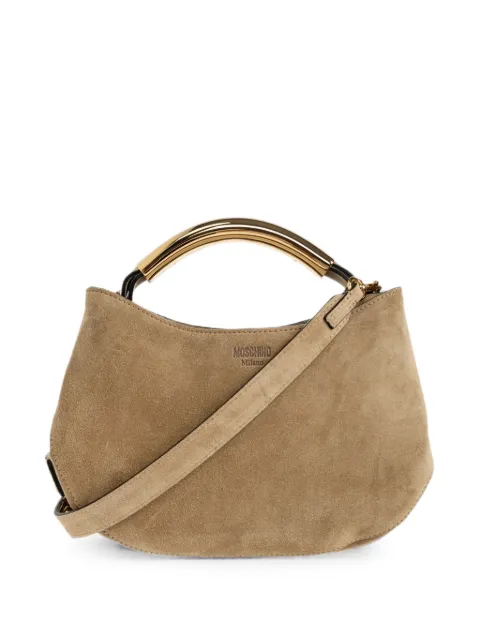 Moschino suede logo-embossed tote bag Neutrals MC4177PP1POF0