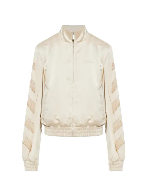 Off-White lace-insert satin bomber jacket Neutrals 2FB00651TW220