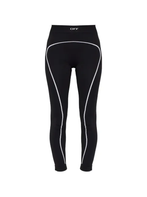 Off-White logo-print panelled leggings Black 2FH00668BW003