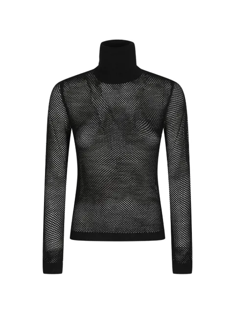 P.A.R.O.S.H. open-knit roll-neck sweater Black LANETD512963