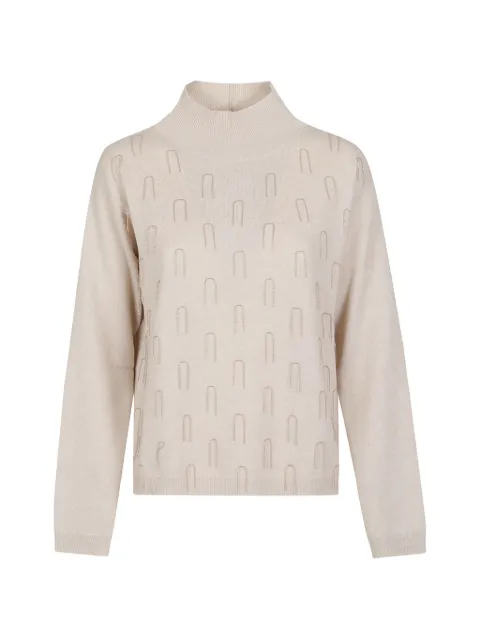 Fabiana Filippi bead-embellished high-neck sweater Neutrals MAD216F372