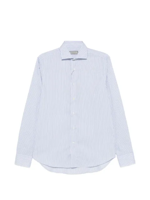 Canali vertical-stripe long-sleeve shirt Blue CCLX0C3GD03618