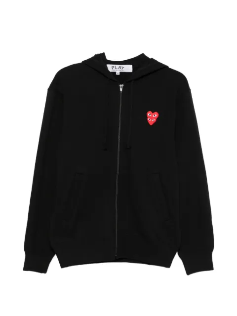 Comme Des Garçons Play heart-patch zip-up hoodie Black AXT294051