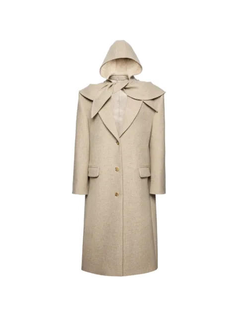 Magda Butrym hooded scarf-detail coat Neutrals 156925