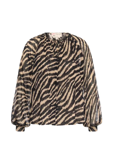 MAISON COMMON zebra-print silk blouse Black 7215780