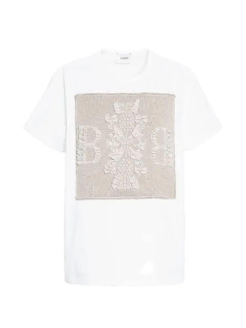 Barrie logo-patch cashmere T-shirt White C104752